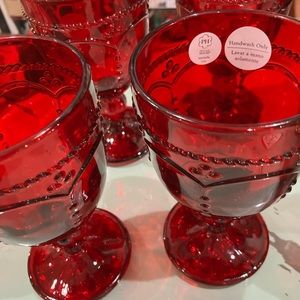 Princess house 4 red goblets NEW Halloween blood red christmas valentines